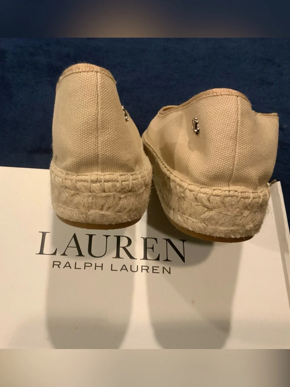 Ralph Lauren Beige Canvas Espadrille Flats- Women’s size 11